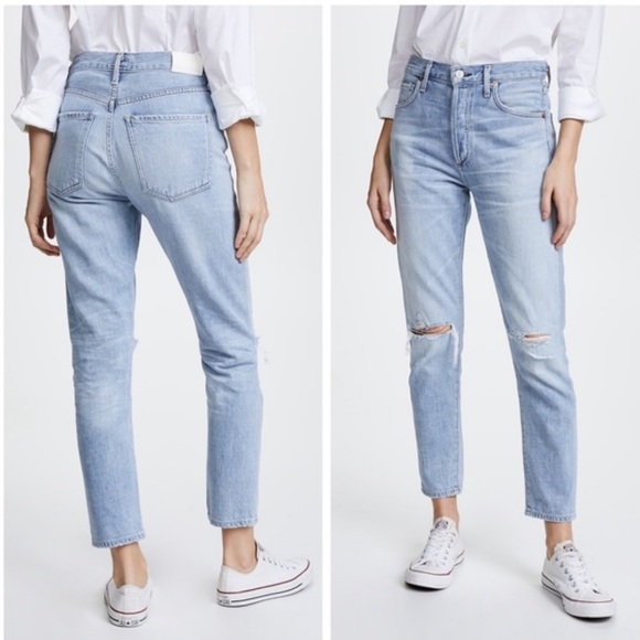 CITIZENS OF HUMANITY Liya High Rise Classic Fit Crop Jeans Size 24 - Picture 1 of 14